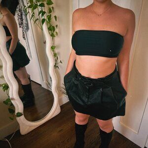 Leather Black Skirt